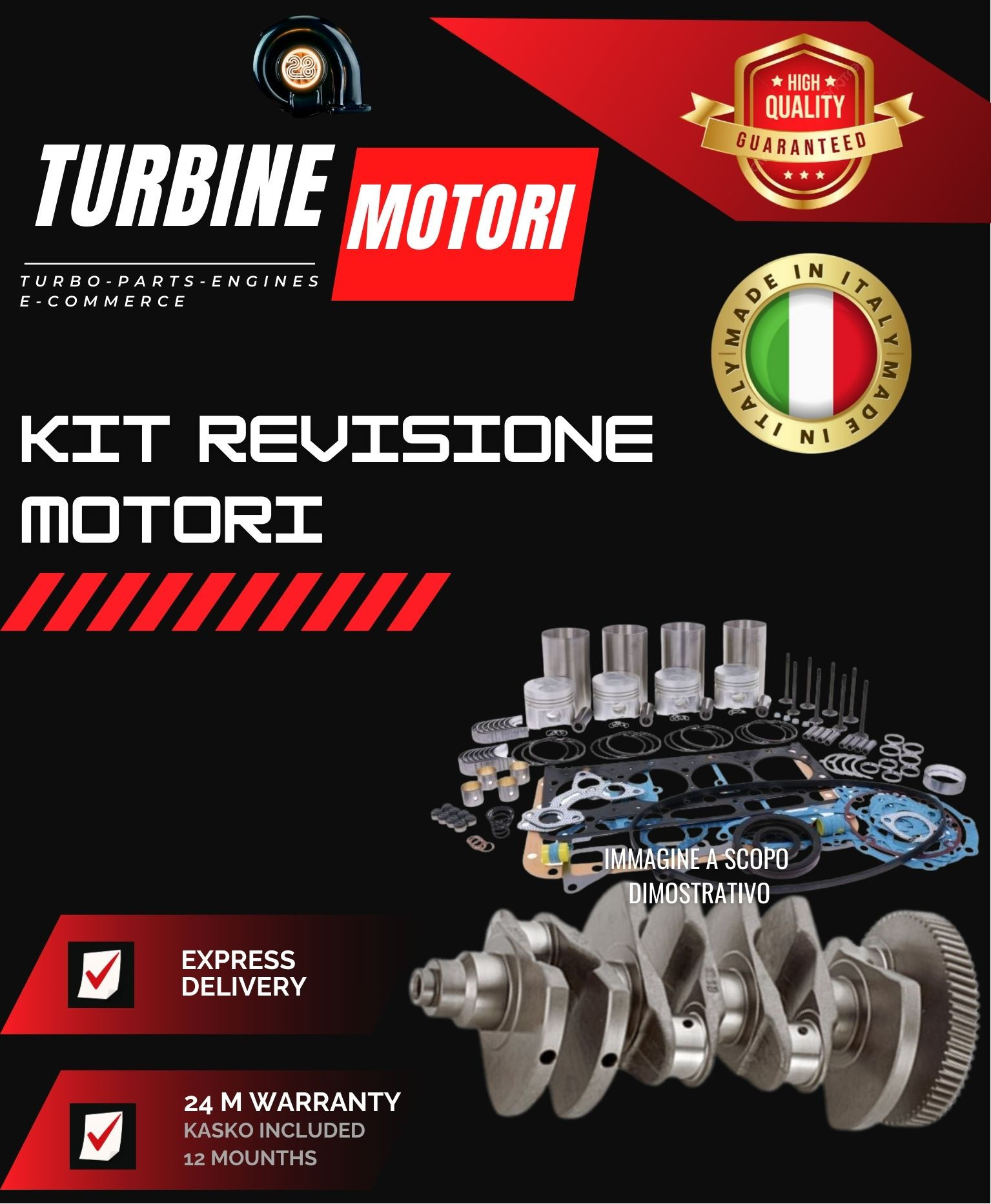 ALBERO MOTORE + KIT REVISIONE MOTORE NUOVO 448DT