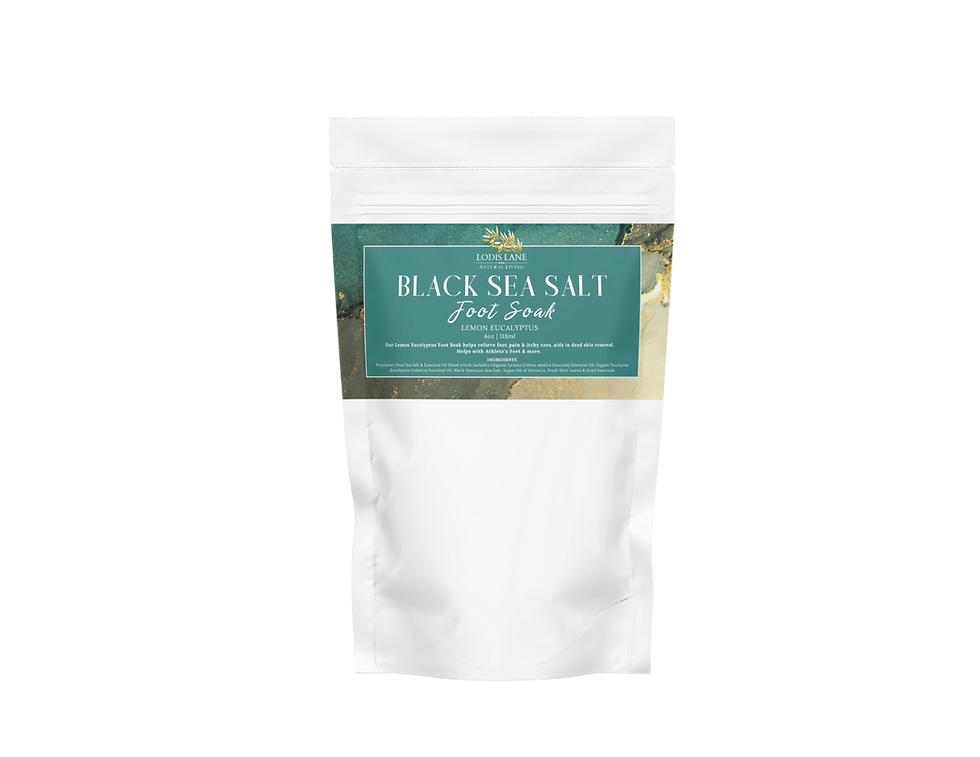 Thumbnail: Lodis Lane Naturals Lemon Eucalyptus Black Sea Salt Foot Soak 4oz