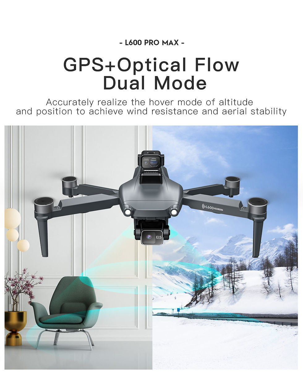 Thumbnail: New L600 PRO MAX/PRO GPS Drone 5KM 4K Professional HD Dual Camera 3-Axis Gimbal 