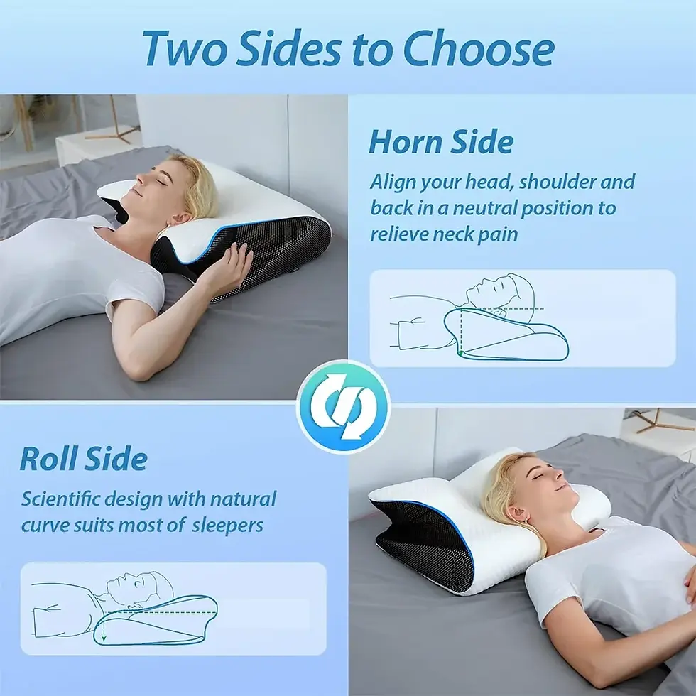 Thumbnail: Memory Foam Butterfly Sleep Pillow – Orthopedic Cervical Support with Slow Reb
