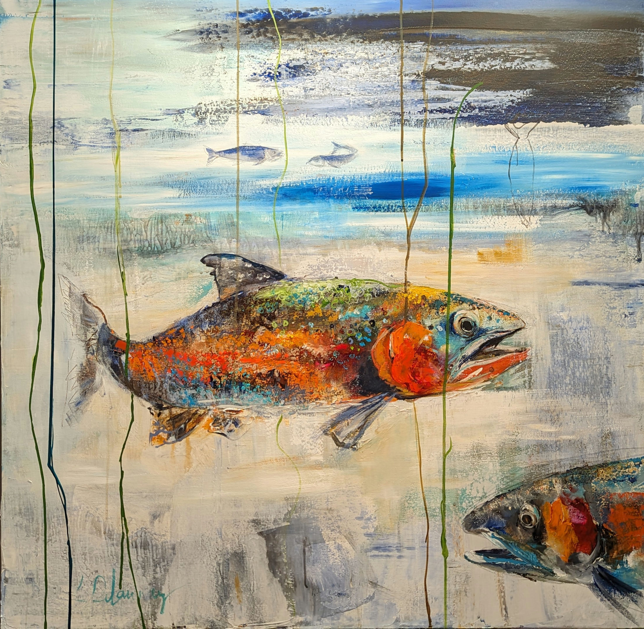 Rainbow Under Water. 40x40