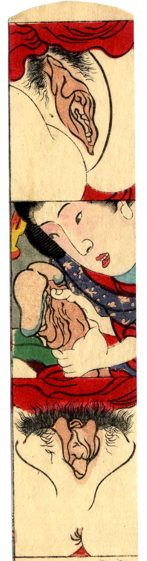 Miniature : shungaisart - 1840 - Kuniyoshi Shunga - Toy Print - Oral Fellatio - Japanese erotic art