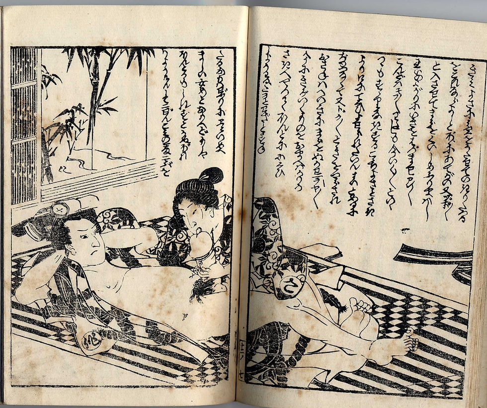 Miniaturbild: 1895 Kunimori Japanese Shunga Erotic Woodblock Print Picture Book X 7 Lot