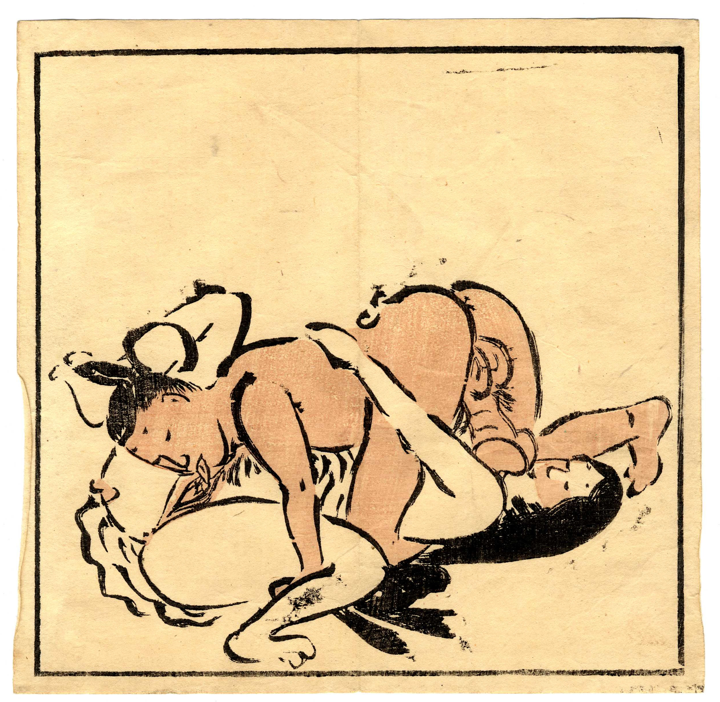 shungaisart - 1880–1890 Humorous Shunga – "69" Scene - Japanese erotic art