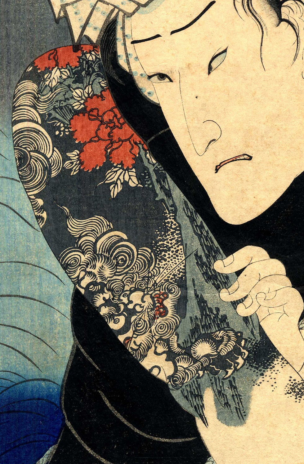 Miniature : Gorgeous - 1850 - KUNISADA Warrior Print - Shishi Lion Dog Tattoo