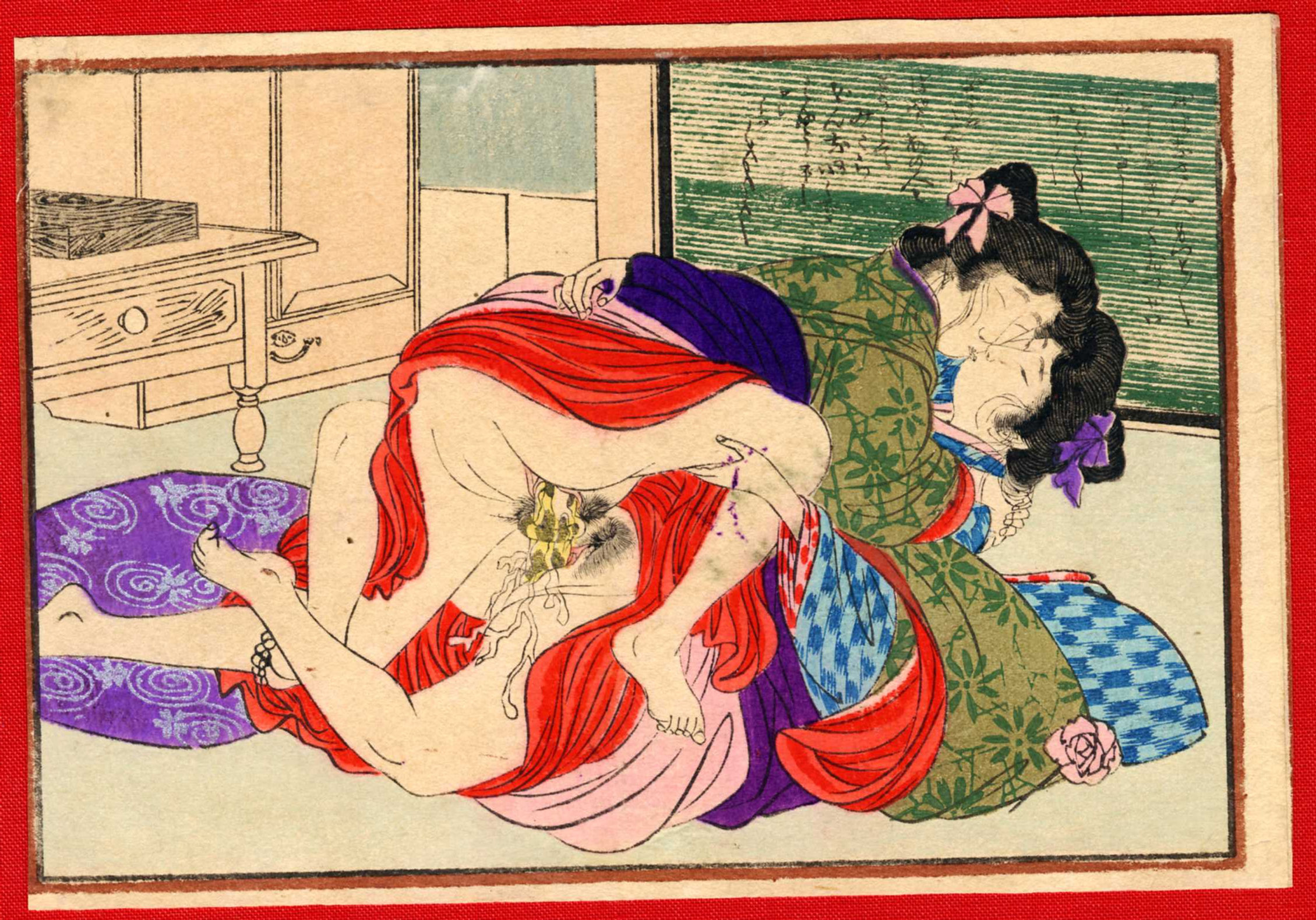 shungaisart - 1900 - Keishu - Shunga art - Lesbians - Tagaigata