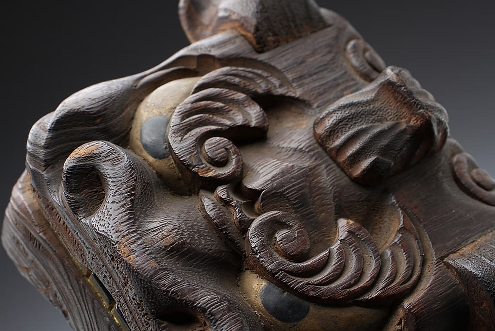 Miniature : Antique Japanese ornamental box - Shi-Shi - Lion Dog