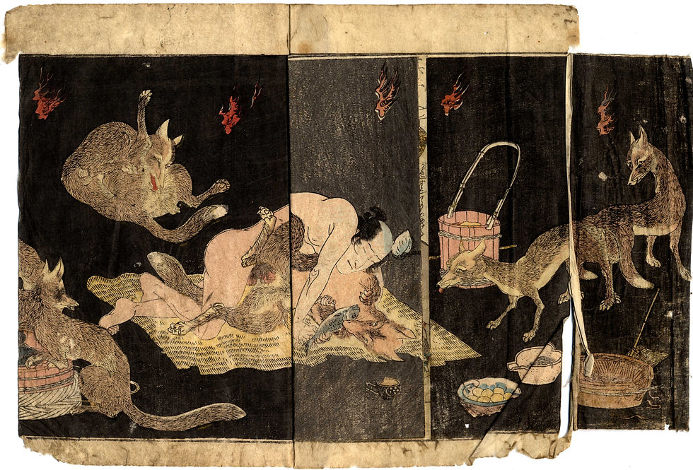 shungaisart - rare shunga - ghost shunga - anal - Japanese erotic art
