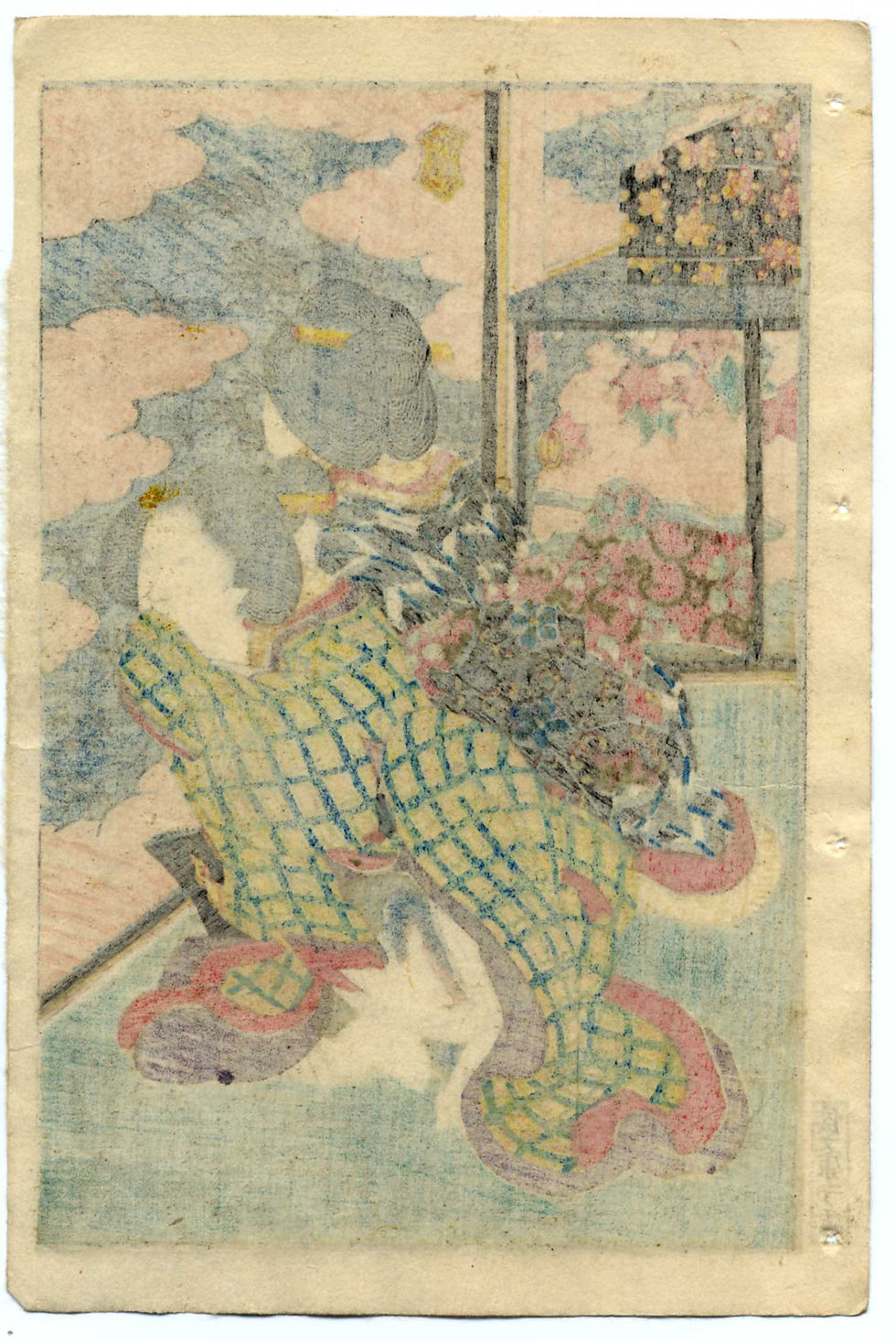 Miniature : shungaisart - 1854 - SHOZAN - Deluxe Shunga woodblock print  - Masturbating Voyeurs - Japanese erotic art - impressions