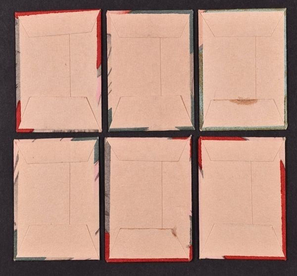 Miniature : shungaisart - VERY RARE 1880 - Japanese Shunga - woodblock print lot X 7 - Vagina Clams - reverse