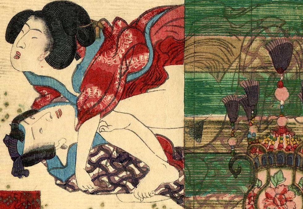 Miniaturbild: shungaisart - 1840 - UTAGAWA - Surimono - Shunga - antique erotic art - Japanese erotic art - shunga art
