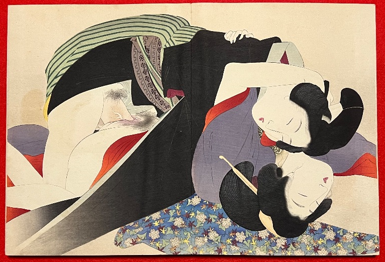 Miniaturbild: shungaisart - 1905 - Terukata - Shunga woodblock print - Passion & Penetration - Japanese erotic art