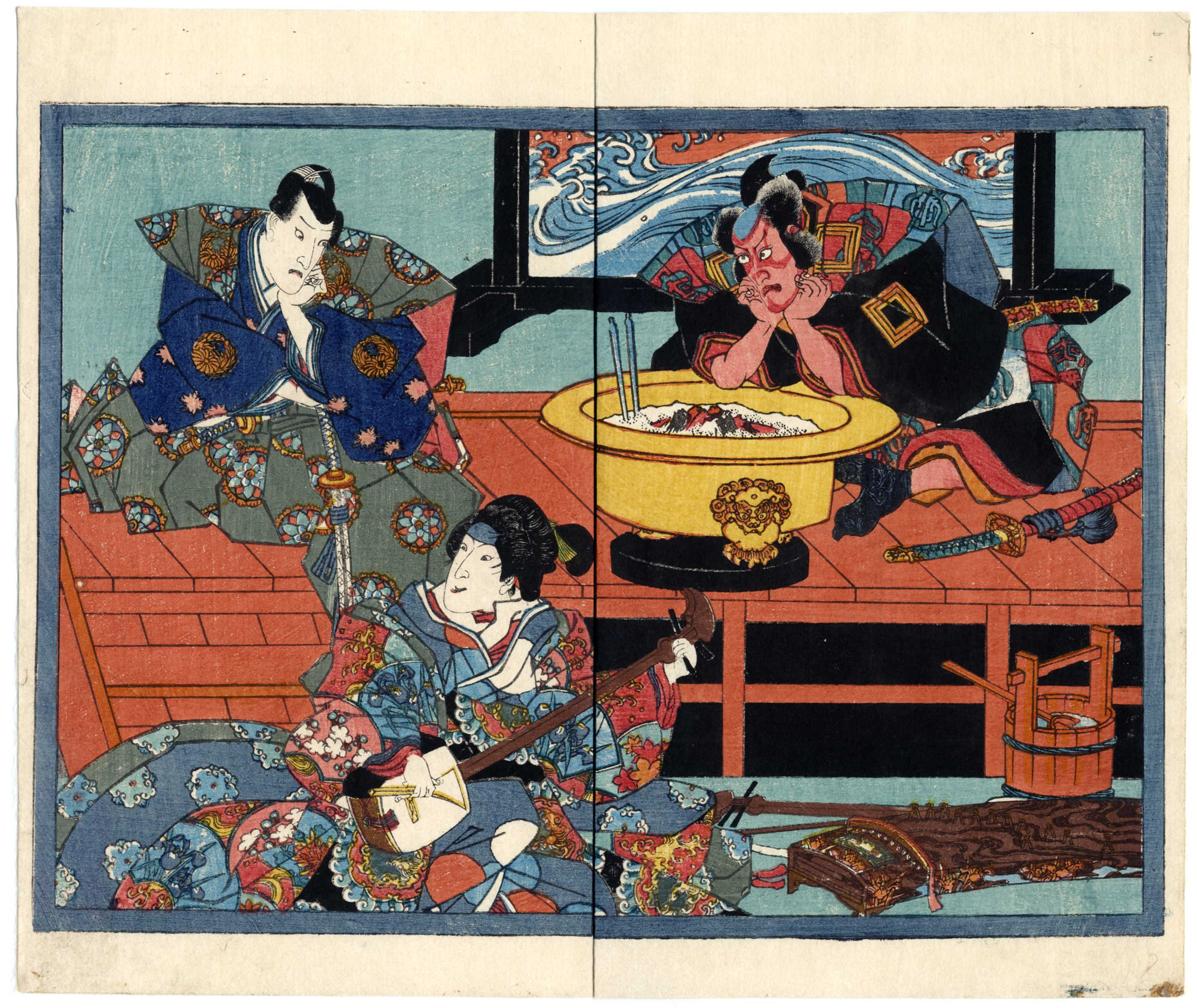 shungaisart - 1835 - Kunisada - Shunga woodblock print - Kabuki Actors