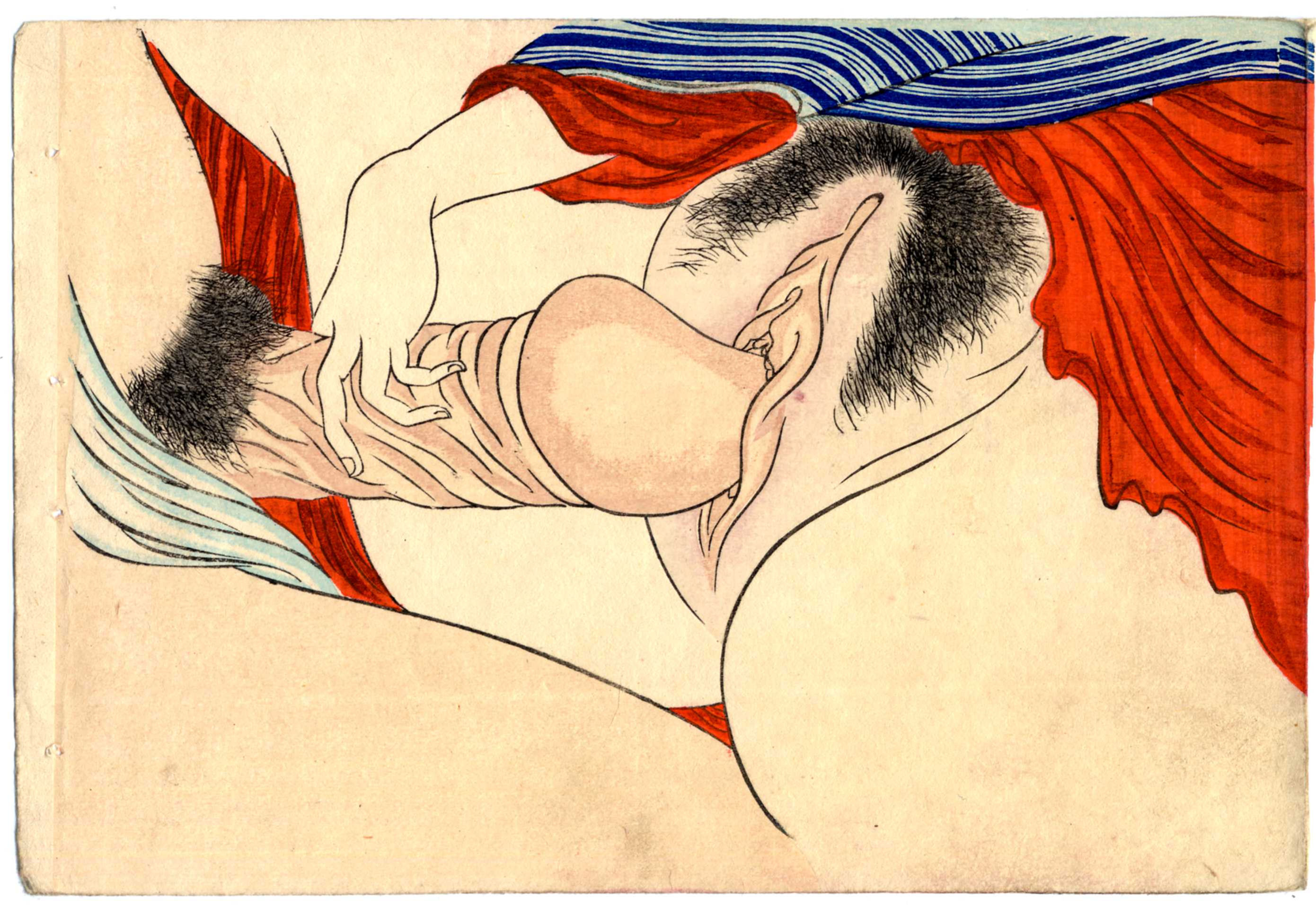 shungaisart - 1890 - Tomioka Eisen - Shunga woodblock print picture - close-up