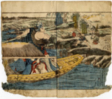 shungaisart - 1840 - Utagawa - Shunga woodblock print - Pleasure Boat Escape