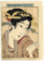 shungaisart 1820 Keisai EISEN Shunga Japanese woodblock print art beauty portrait Bijin ga
