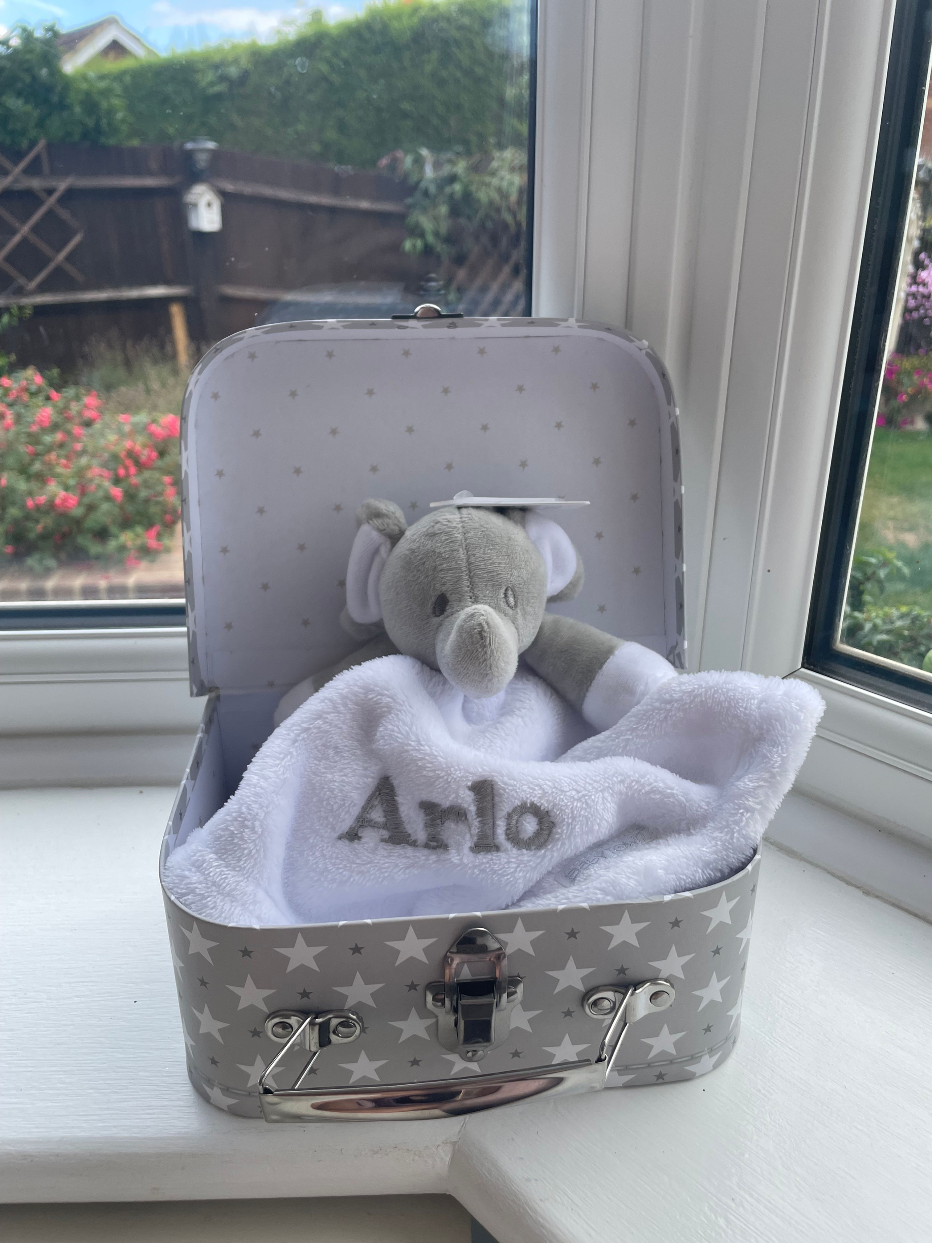 Personalised Elephant comforter in gift box