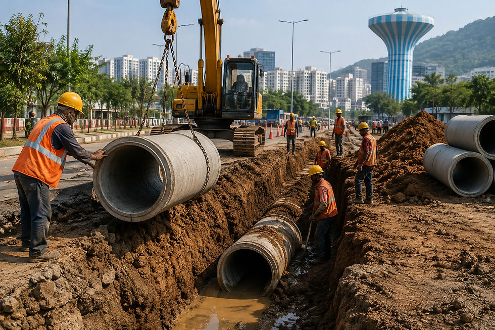 Vizag’s civic infrastructure is getting a major push as GVMC accelerates ongoing water supply and sewerage projects across the city.