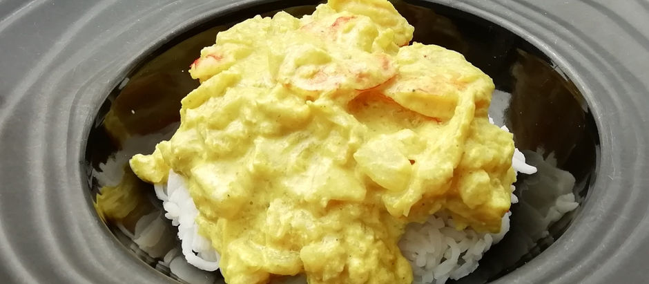 Curry de crevettes au lait de coco et fenouil