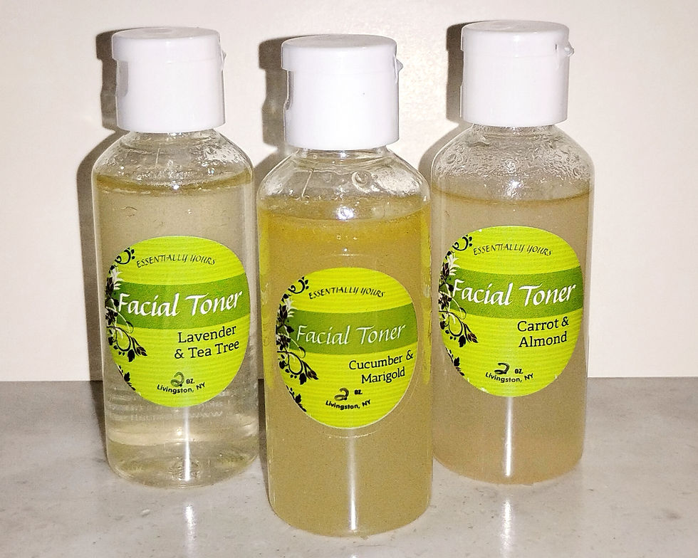 Three clear cosmetic bottles with liquid