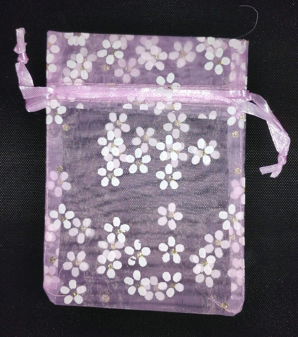 Thumbnail: Lavender Flowers Organza Drawstring Bag