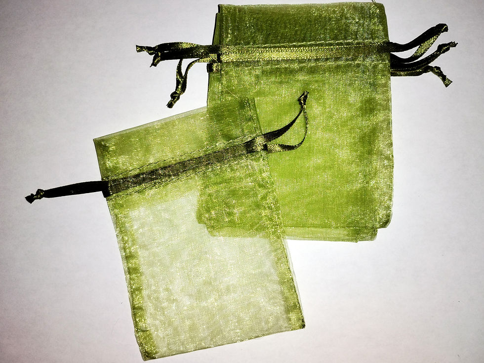 Thumbnail: Green Organza Drawstring Bag