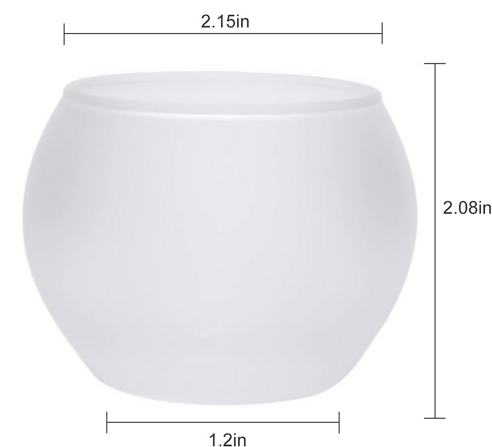 Thumbnail: 2" frosteed glass roly candle holder