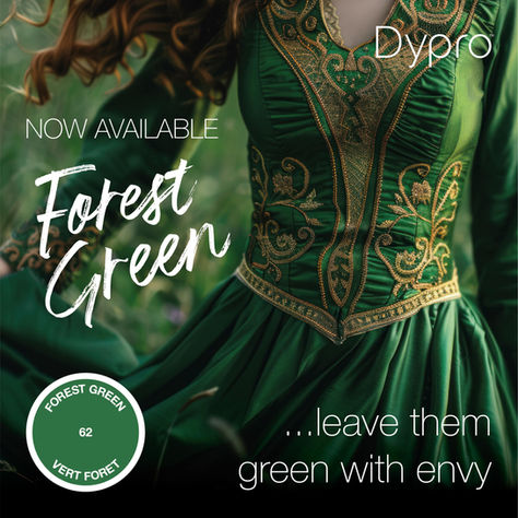 Teinture textile Dypro Vert Forêt 62 – multi-usage pour costumes, théâtre et haute couture, nouvelle couleur 2025