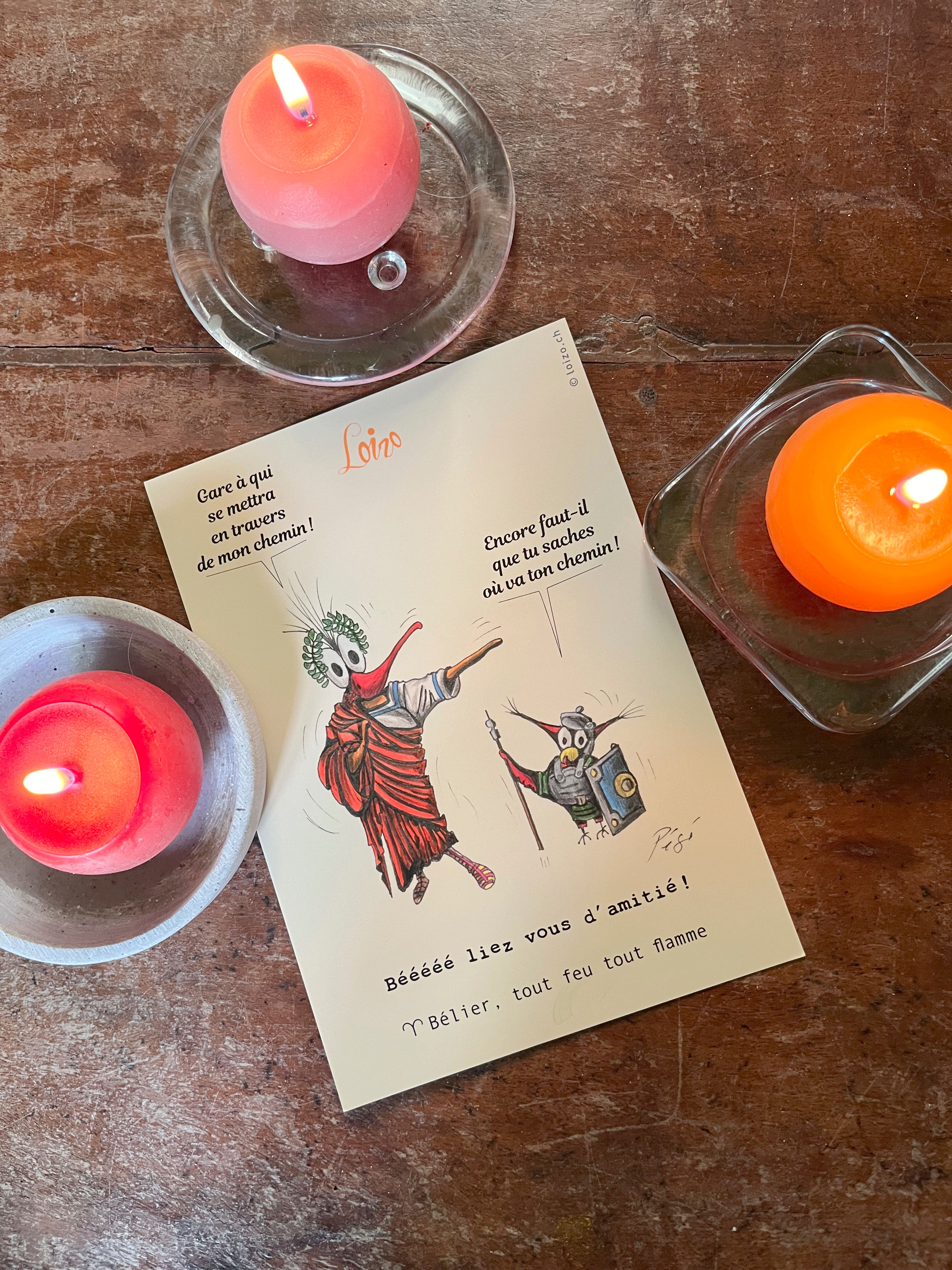 Carte postale n°79 - Bééééé liez vous d’amitié ! - Bélier, tout feu tout flamme