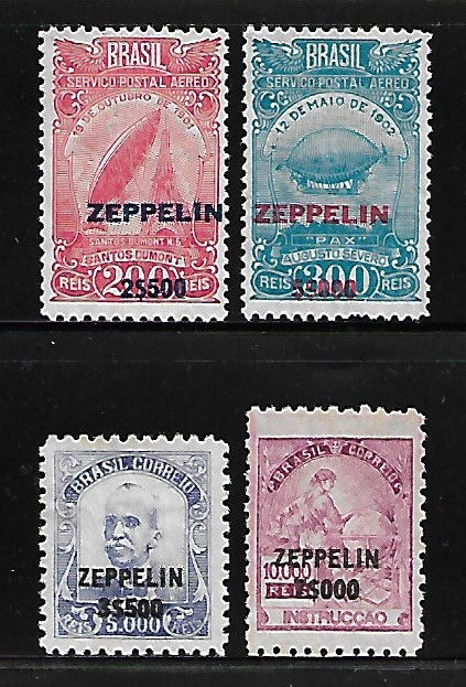 012- Serviço Aéreo Zeppelin- Lote: Z-10-11-12 -13 - Sobretaxados- Novos