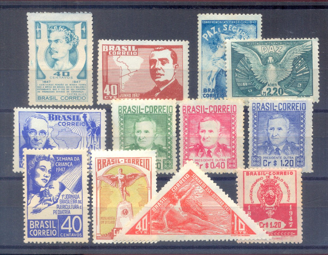 47- Lote de Selos comemorativos novos C/G de 1977- 12 Selos