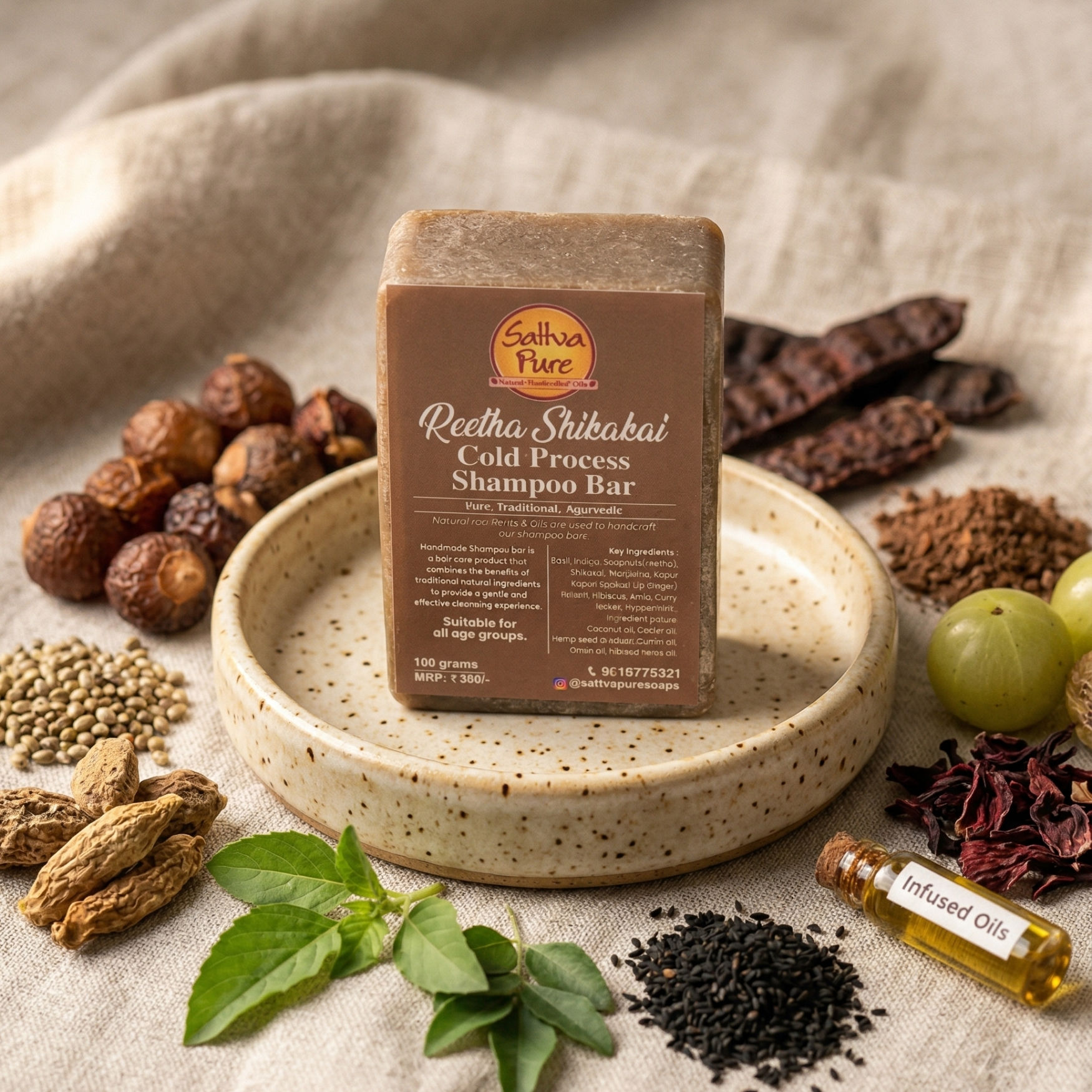 Reetha - Shikakai Cold Process Shampoo Bar