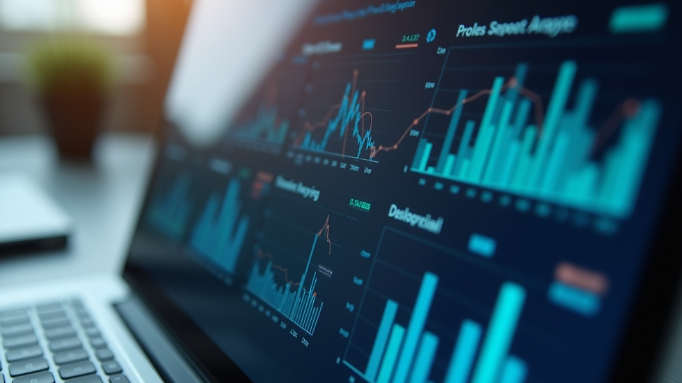 Close-up view of a digital dashboard showing business analytics