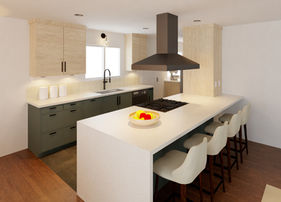 Midcentury kitchen rendering