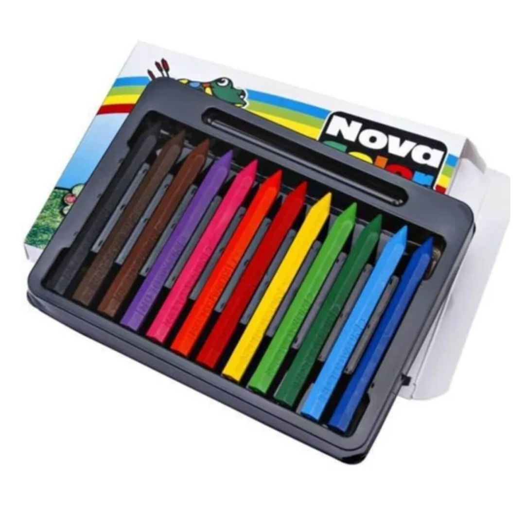 12li Kısa Boy Nova Color Silinebilir Mum Boya