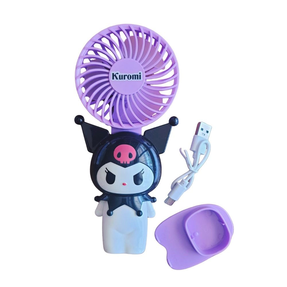 Kuromi Desenli Standlı Şarjlı El Fanı