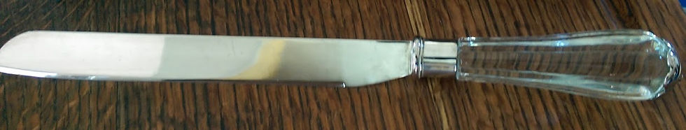 Thumbnail: Cake Knife Vintage Clear Glass Silver Plate