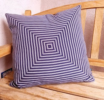 Thumbnail: Ralph Lauren Navy Ticking Throw Pillow Down 20in Buttons