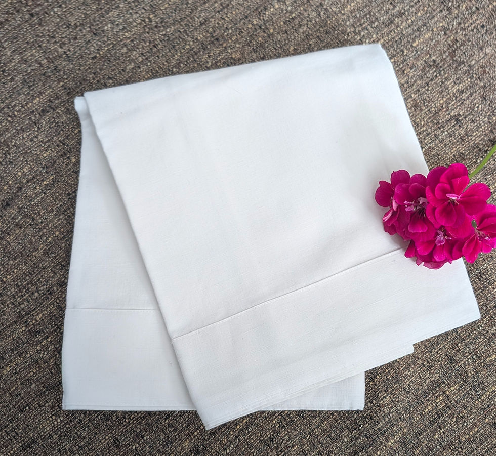 King Pillowcase Pair White Solid White Vintage Heavy Cotton