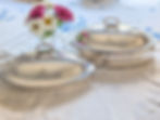 Boars Head Engraved Serving Dish Pair w Lids Rare! Five Piece