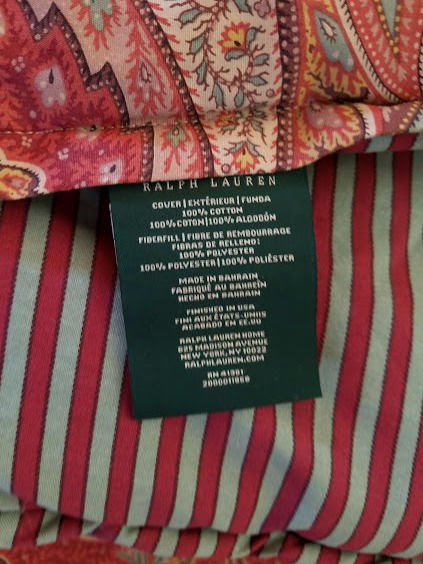 Thumbnail: Ralph Lauren Pirouette Red Paisley 4-Piece Queen Reversible Comforter Set Cranberry, Plum, Celadon, Yellow, White paisley and