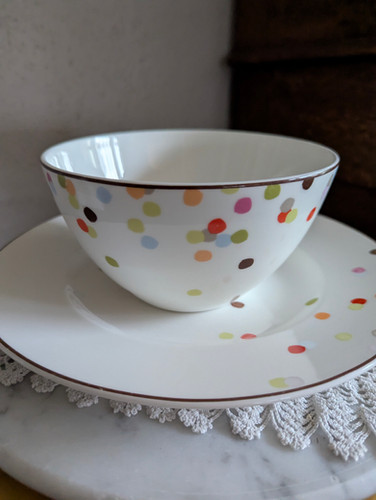 LENOX社製 kate spade オーバルプレート Kate Spade by Lenox Soup Cereal Bowl Plate Market Street Confetti