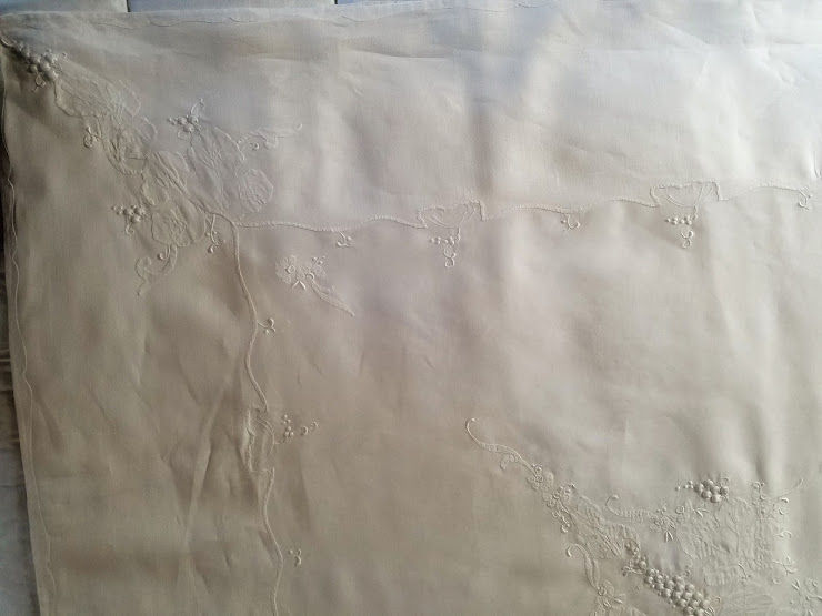 Thumbnail: Madeira Vintage White Tablecloth 132" x 66"