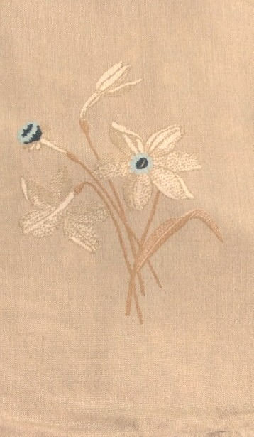 Thumbnail: Yves Delorme King Duvet Cover French Reversible Tan Floral 104in