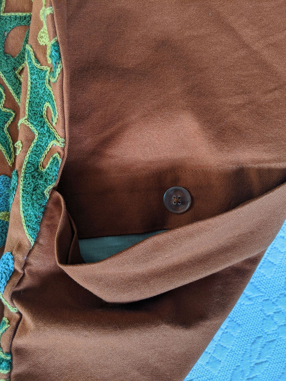 Thumbnail: Pottery Barn Embroidered Euro Sham Medallion Rust Blues