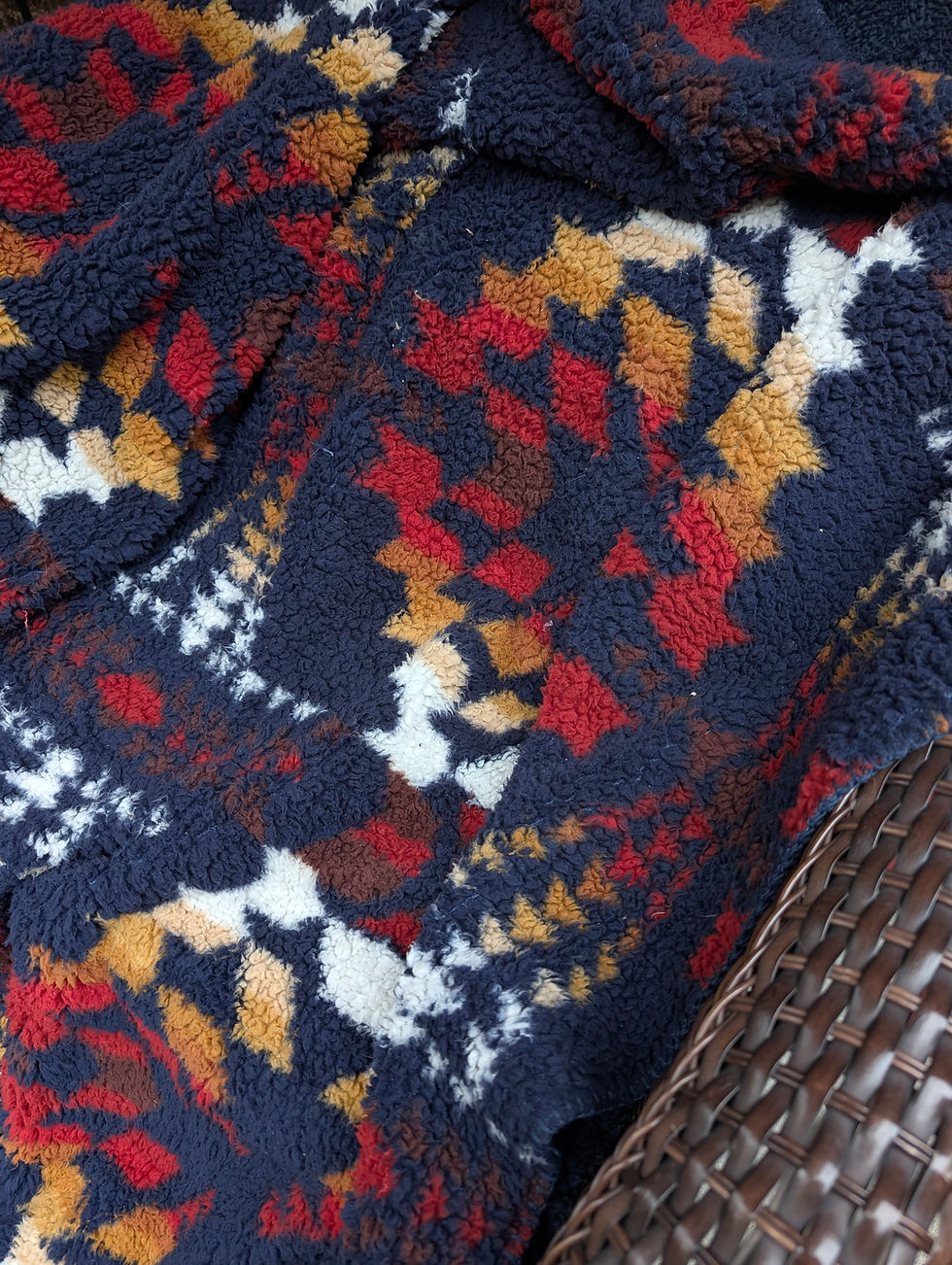 Thumbnail: Pendleton Sherpa Fleece Blanket Throw Navy Soft! Twin