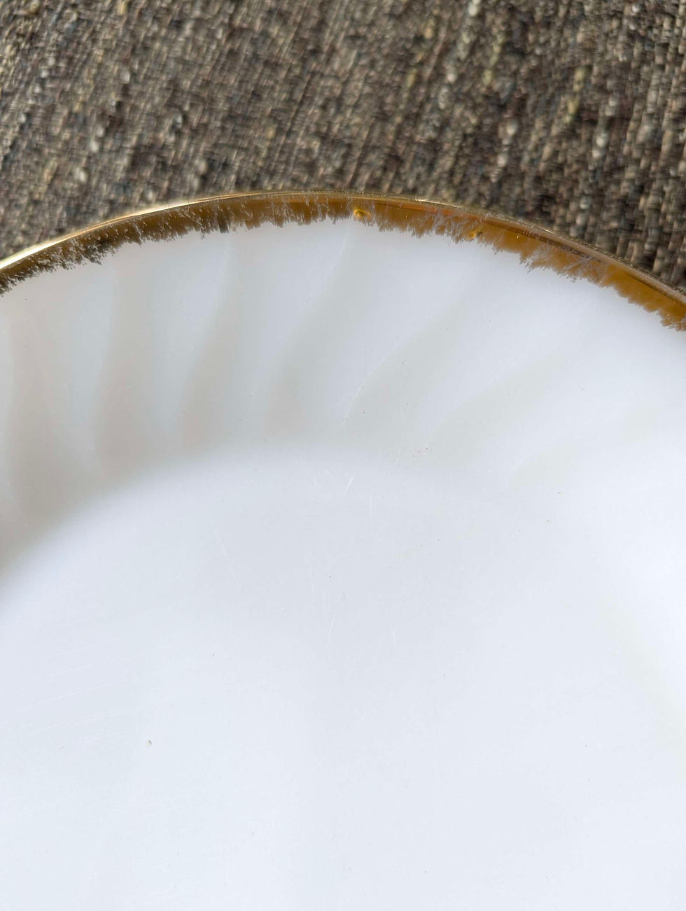 Fire-King Vintage White With Gold Rim Salad Or Dessert 7.5" Dish Lot Of 4 MCM