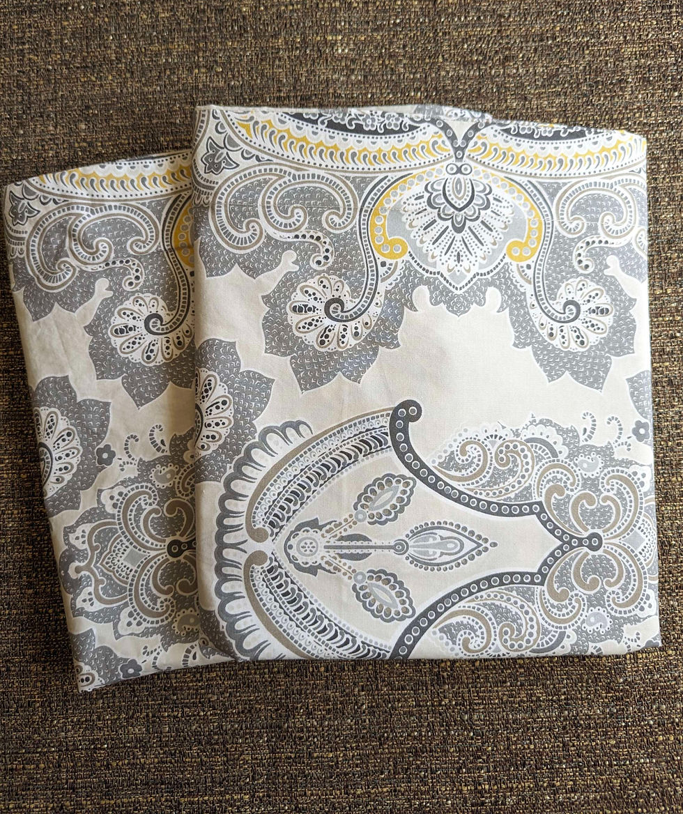 Pottery Barn Ainsley Medallion Gray Yellow King Pillow Sham Pair 36in