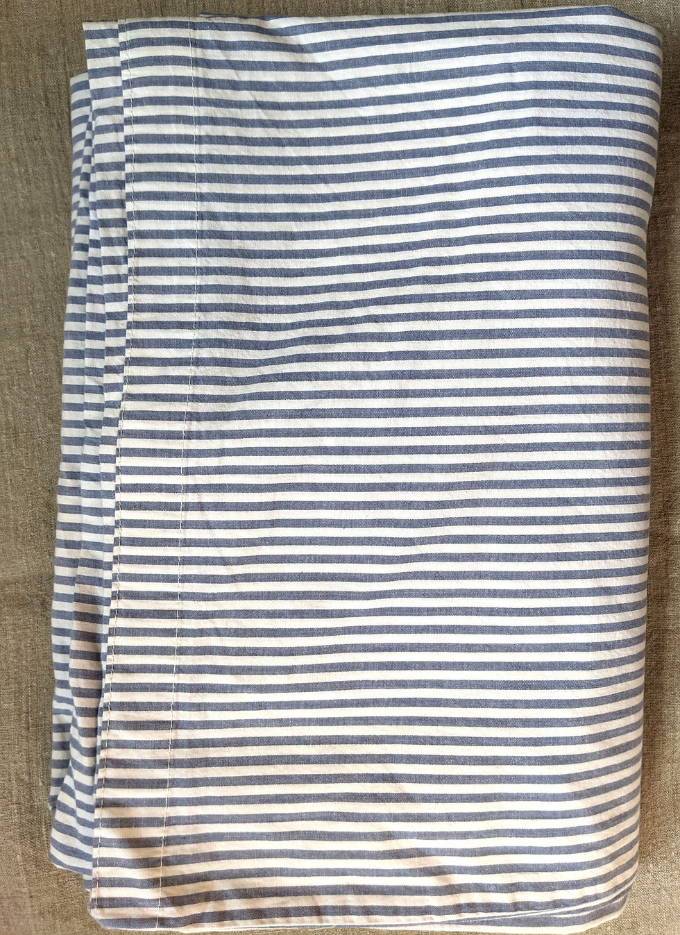 Thumbnail: Ikea Nyponros Full Duvet Cover Case Pair Blue Striped Cotton 80Lx83W