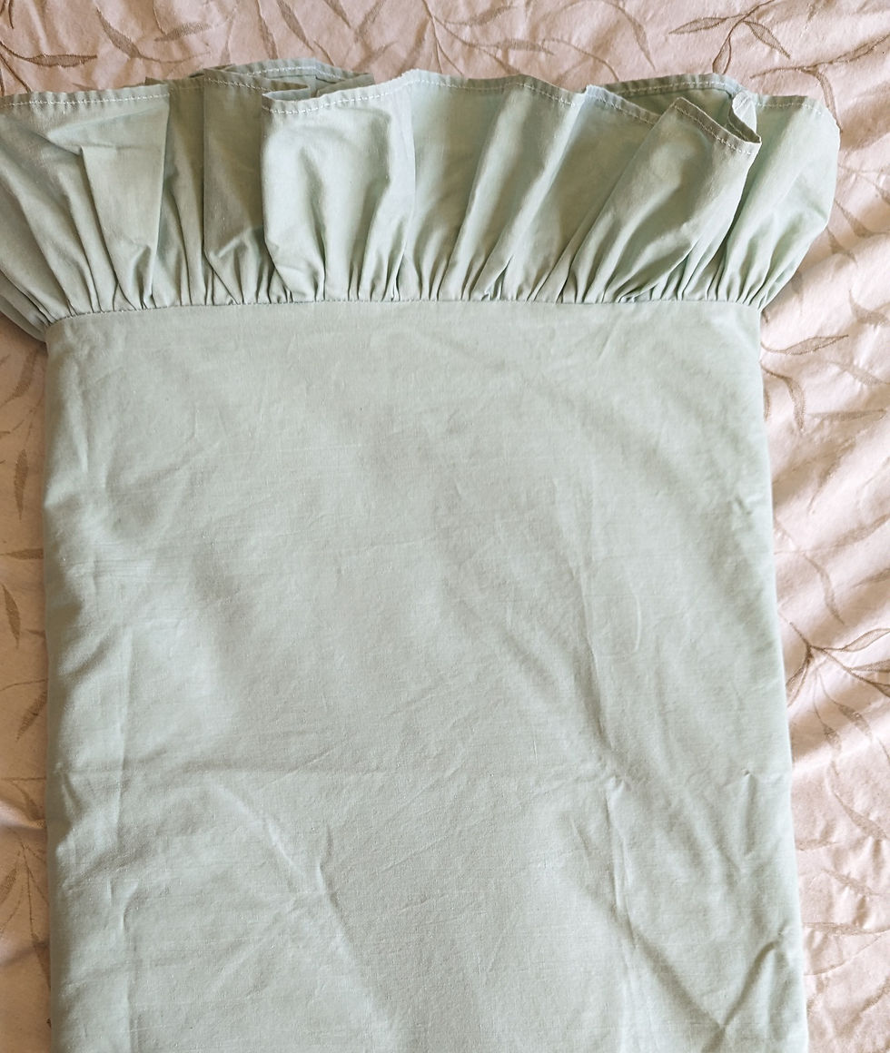 Ralph Lauren POLO SOLIDS II Green Ruffled Flat Sheet Queen